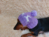 Christmas Reindeer Clothes Pom Pom Hat Dachshund Reindeer Hat Knitted Dog Reindeer Hat Party Photo Prop
