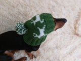 Christmas Reindeer Clothes Pom Pom Hat Dachshund Reindeer Hat Knitted Dog Reindeer Hat Party Photo Prop