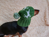 Christmas Reindeer Clothes Pom Pom Hat Dachshund Reindeer Hat Knitted Dog Reindeer Hat Party Photo Prop