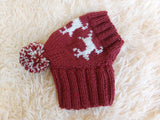 Christmas Reindeer Clothes Pom Pom Hat Dachshund Reindeer Hat Knitted Dog Reindeer Hat Party Photo Prop