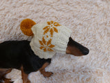 Christmas pet clothing with snowflakes, snood hat with snowflakes for dog