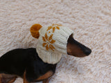 Christmas pet clothing with snowflakes, snood hat with snowflakes for dog