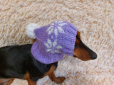 Christmas pet clothing with snowflakes, snood hat with snowflakes for dog