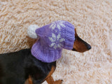 Christmas pet clothing with snowflakes, snood hat with snowflakes for dog