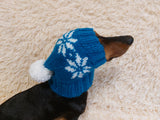 Christmas pet clothing with snowflakes, snood hat with snowflakes for dog