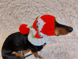Christmas Pet Clothes Snood Santa Hat for Dog with Pompoms