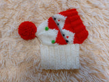 Christmas Pet Clothes Snood Santa Hat for Dog with Pompoms