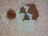 Christmas Pet Clothes Snood Santa Hat for Dog with Pompoms