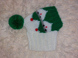 Christmas Pet Clothes Snood Santa Hat for Dog with Pompoms