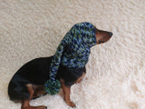 Christmas bright outfit dog hat with pompom,dachshund hat,Christmas clothes for dog photo shoot