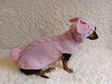 Alpaca Wool Rabbit Hooded Sweater for Pets,Easter Clothes Rabbit for Dogs