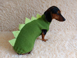 Dachshund Halloween Dinosaur Outfit Costume Sweater -dino pet cloches jamper