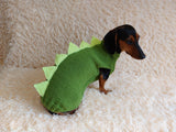 Dachshund Halloween Dinosaur Outfit Costume Sweater -dino pet cloches jamper