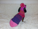 Knitted dog costume set sweater and hat, mini dachshund sweater and hat,suit set sweater and hat for dog,wiener sweater and hat