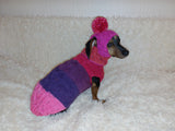 Knitted dog costume set sweater and hat, mini dachshund sweater and hat,suit set sweater and hat for dog,wiener sweater and hat