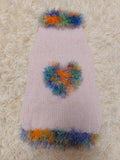 Valentine's day dog clothes with heart, dog jumper with rainbow heart