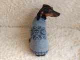 Clothes for a dachshund or small dog knitted winter wool warm jumper with a pattern