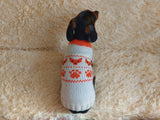 Clothes for a dachshund or small dog knitted winter wool warm jumper with a pattern