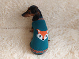 Clothes for a dachshund or small dog knitted winter wool warm jumper with a pattern