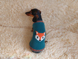 Clothes for a dachshund or small dog knitted winter wool warm jumper with a pattern