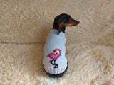 Clothes for a dachshund or small dog knitted winter wool warm jumper with a pattern