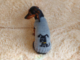 Clothes for a dachshund or small dog knitted winter wool warm jumper with a pattern