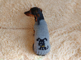 Clothes for a dachshund or small dog knitted winter wool warm jumper with a pattern