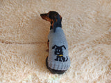 Clothes for a dachshund or small dog knitted winter wool warm jumper with a pattern