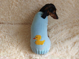 Clothes for a dachshund or small dog knitted winter wool warm jumper with a pattern