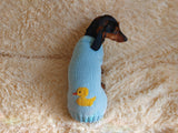 Clothes for a dachshund or small dog knitted winter wool warm jumper with a pattern