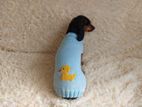 Clothes for a dachshund or small dog knitted winter wool warm jumper with a pattern