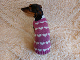 Dachshund knitted heart sweater, clothing Dachshund heart sweater, Valentine's day dog sweater, sweater for dachshunds, clothes for dog