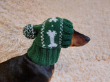 Pet Clothes Boned Hat with Pompom,Bone Dog Hat,Halloween Bonnet Hat for Dachshund Dog