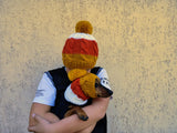 Candy Corn Mommy and Dog Matching Hats: Pet Lover Halloween Hat Set