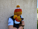 Candy Corn Mommy and Dog Matching Hats: Pet Lover Halloween Hat Set