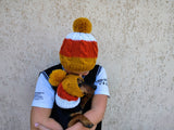 Candy Corn Mommy and Dog Matching Hats: Pet Lover Halloween Hat Set