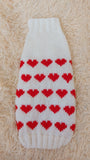 Jumper with hearts for dog valentine's day gift,Dachshund knitted heart sweater, clothing heart sweater, Valentine's day dog sweater
