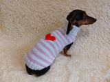 Sweater with hearts, wool sweatshirt for dog, hoodie for dachshund with heart
