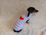 Sweater with hearts, wool sweatshirt for dog, hoodie for dachshund with heart