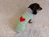 Sweater with hearts, wool sweatshirt for dog, hoodie for dachshund with heart