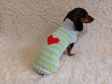 Sweater with hearts, wool sweatshirt for dog, hoodie for dachshund with heart