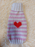 Sweater with hearts, wool sweatshirt for dog, hoodie for dachshund with heart