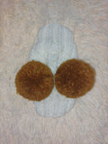 Warm hat for pets with pom-poms, Hat for mini dachshund with two pompons