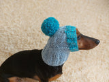 Pet snood hat winter warm wool snood hat for small dogs with pom pom pet gift dog gift