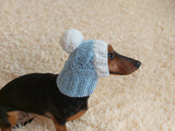 Pet snood hat winter warm wool snood hat for small dogs with pom pom pet gift dog gift