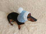 Pet snood hat winter warm wool snood hat for small dogs with pom pom pet gift dog gift