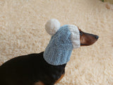 Pet snood hat winter warm wool snood hat for small dogs with pom pom pet gift dog gift