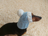 Pet snood hat winter warm wool snood hat for small dogs with pom pom pet gift dog gift