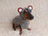 Вear hoodie for dog aran melange cable suit with ears for dachshund