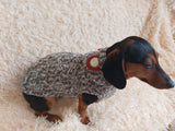 Вear hoodie for dog aran melange cable suit with ears for dachshund